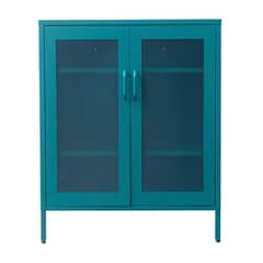 MOBITAT - Gabinete Puertas de Malla Metálica con repisas color Verde Petróleo