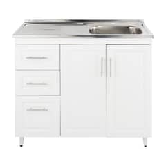 DOMSA - Kit Mueble Lavaplatos Izquierdo PI-100 Blanco 100x50x90cm