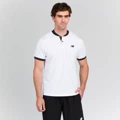 NEW BALANCE - Polera Tenis Hombre Blanca