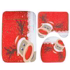OEM - SET DE 3 PIEZAS TAPETES PARA BAÑO NAVIDAD DISEÑO RENO