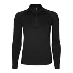 ANDESLAND OUTDOOR APPAREL - Polera Dry Fit Manga Larga Con Cierre Pale Negro Mujer
