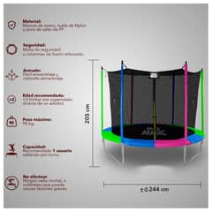 MAX MAGIC - Cama Elástica 244 cm (8 Ft) Negro