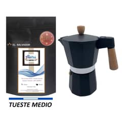 GENERICO - Café De Especialidad El Salvador + Cafetera Italiana 6 Tazas