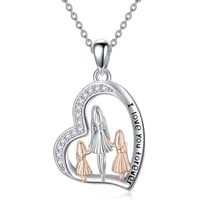 Collar mamá dos hijas plata 925