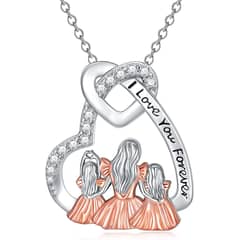 GENERICO - Collar mujer mamá dos hijas plata 925