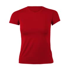 ANDESLAND OUTDOOR APPAREL - Polera Dry Fit Manga Corta Cuello V Rojo Mujer