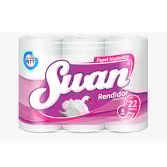 SWAN - Papel Higiénico Doble Hoja 22 Metros - 6 Rollos