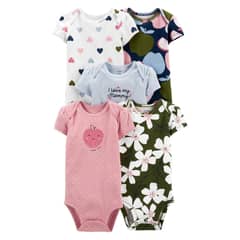 TEDMIMAK - Pack 5 Bodys Manga Corta Super Cute 100% Algodón