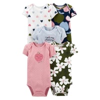 Pack 5 Bodys Manga Corta Super Cute 100% Algodón