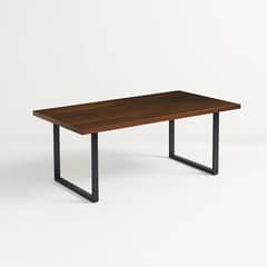 KLIK - Mesa de Comedor Estilo Industrial 160x90 - Madera Oscura Walnut