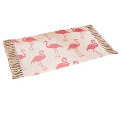 CRUSEC - Alfombra Minimalista Estampada Boho Tejida a Mano Con Borlas
