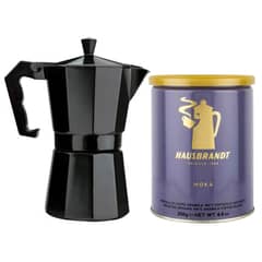 CAFE - Pack Cafetera Moka 6 Tazas + Café Hausbrandt Moka 250 Gr