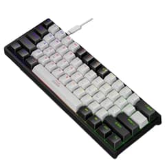 VENUS MIA - Teclado de juego mecánico de 61 teclas - blanco y negro