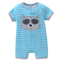 GENERICO - Enterito Mameluco Corto Para Bebe Celeste Mapache