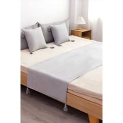 ANGELES DEL HOGAR - Piecera con Borla Para 2plazasKing Gris