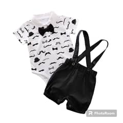 ANGO - Conjunto bebe verano GENTLEMAN Body Mustache y Short Suspensores