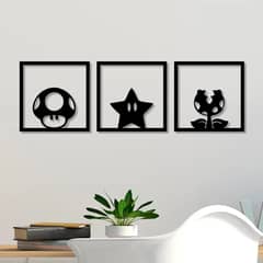 GENERICO - Cuadro Decorativo mundo Mario Bross Artesanales