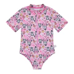 DISNEY - Traje de Baño Entero M/Corta UV50+ para Bebe Niña Rosado - Rosa