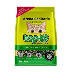 GENERICO - Arena Sanitaria Aglutinante Gato 4 Kg Topk9 ManzanaManzana