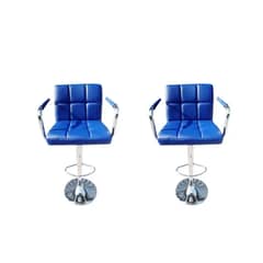 DECHAUS - Pack 2 Sillas Taburete Bar Dec Haus Metal-ecocuero 62-82 Cm azul