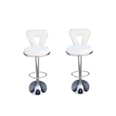 DECHAUS - Pack 2 Sillas Taburete Bar Dec Haus Cuero-metal 62-83 J10-24 Blanco