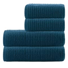 DECOMONDO - Set Toallas Altenburg Line 4 Piezas Indian Blue 500 grs.