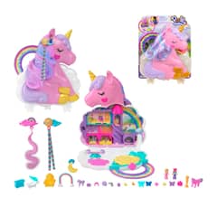 POLLY POCKET - Set De Juego Unicornio Con Salón Arcoíris