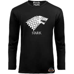 MDC - Polera de game of thrones lobo stark manga larga para hombre-negro