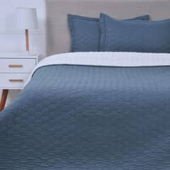 MASHINI - Quilt Sherpa 2 Plazas Liso Azul