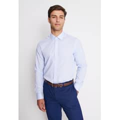 MAVIANNI - Camisa Formal Colección Slim Dobby Celeste