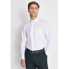 MAVIANNI - Camisa Formal Básica Lisa Regular Poplin Blanco