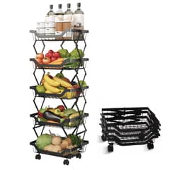SANTU HOME & DECO - Carrito Organizador Plegable Para Cocina 5 Divisiones