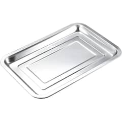 GENERICO - Bandeja de acero inoxidable para barbacoa  36x27x4,8cm