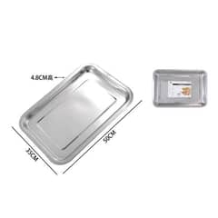 GENERICO - Bandeja de acero inoxidable para barbacoa  50x35x4,8cm