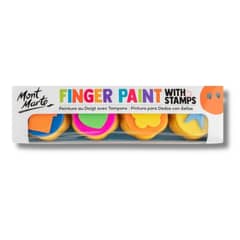 MONT MARTE - Set 4 pinturas de dedos con timbres para estampar