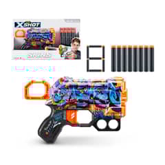 X-SHOT - Lanza Dardos Skins Con 8 Dardos - Spray Tag