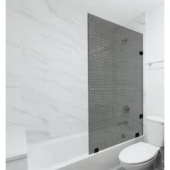 DELL ORTO - Shower door vidrio templado con diseño 100x150 herraje negro