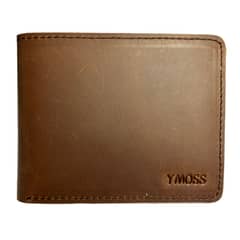 YMOSS - Billetera Hombre Cuero Natural Rfid Horse Claro