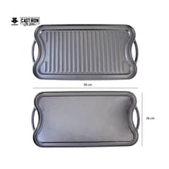 KANKA - - Plancha Churrasquera 2 en 1 de 50cm - Hierro Fundido