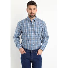 KOTTING - Camisa Fantasia Premium Manga Larga Boton Cuello Celeste