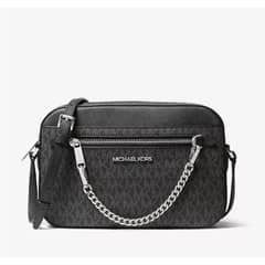 MICHAEL KORS - Crossbody Mujer Jet Set Monograma negro con cadena