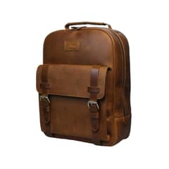 CRAFTMEN - Mochila100 % Cuero Genuino Gerard color Cafe