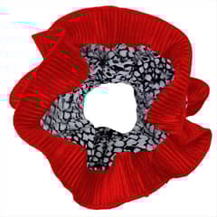 MARIA PASKARO - Scrunchie Collet Begonia XL Piton Rojo Plisado