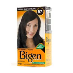 BIGEN - Tinte Permanente en Polvo Sin Amoníaco Negro Suave Natural 57 6gr.