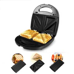 CRUSEC - Sandwichera 3 en 1 Multiuso de Desayuno, Tostadas, Waffles