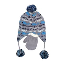 PUMUCKI - Set de Gorro y Guantes de Invierno Celeste