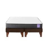 5 SUEÑO - Cama Europea 2 Plazas 150x190 cm Base Colchón Madera Café