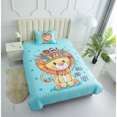 GENERICO - Cubrecama Quilt Verano Plaza y Media Infantil Diseño De León