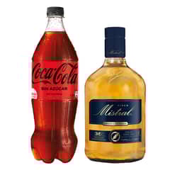 MISTRAL - Pisco 35° 1000cc + Bebida Coca Cola Zero 1500cc