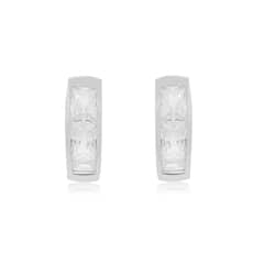 JB JOYAS BARON - Aros de Plata Esterlina 925 Argollas Circon Riel